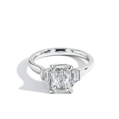 2.06 Carat Radiant Cut Three Stone Lab Grown Diamond Engagement Ring - Private Label product
