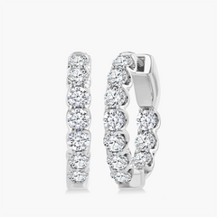 2 Carat Inside Out Diamond Hoop Earrings - .5"
