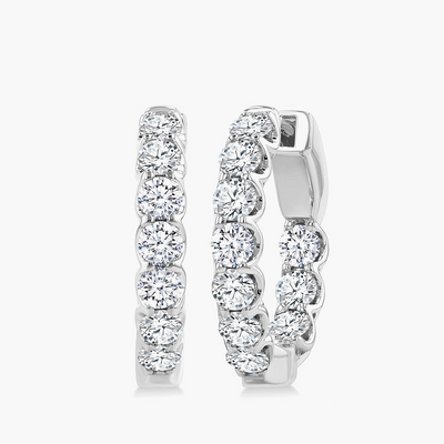 2 Carat Inside Out Diamond Hoop Earrings - .5" - Private Label product