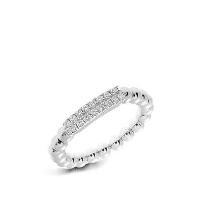 Hulchi Belluni Tresore White Gold Two Row Diamond Stretch Ring - Hulchi Belluni product