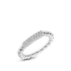 Hulchi Belluni Tresore Rose Gold Two Row Diamond Stretch Ring