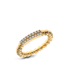 Hulchi Belluni Tresore Rose Gold Two Row Diamond Stretch Ring