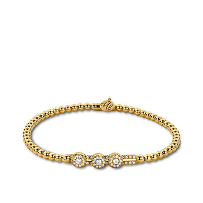 Hulchi Belluni Tresore Large Bead Triple Diamond Station Stretchy Bracelet - Hulchi Belluni product