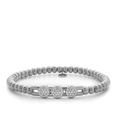 Hulchi Belluni Tresore Triple Circle Pave Diamond Stretch Bracelet