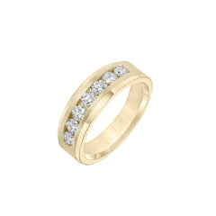 Channel Set Diamond Men's Wedding Band