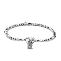 Hulchi Belluni Tresore Gold Diamond Heart Lock Stretch Bracelet