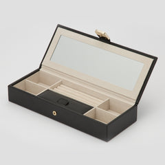 Wolf Palermo Black Anthracite Leather Safe Deposit Box