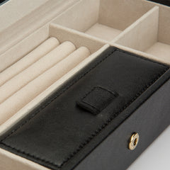 Wolf Palermo Black Anthracite Leather Safe Deposit Box