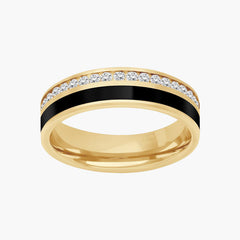 6mm Black Ceramic with Single Row Channel Set Diamond Wedding Band