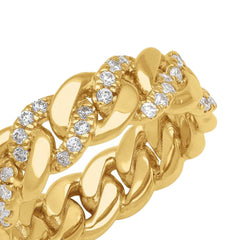 Cuban Link Alternating Diamond Wedding Band