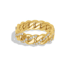 Cuban Link Alternating Diamond Wedding Band