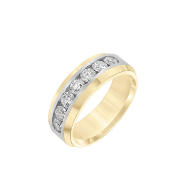1.50tw Channel Set Diamond Two-Tone Men's Wedding Band - Private Label product