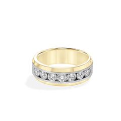 1.50tw Channel Set Diamond Two-Tone Men's Wedding Band