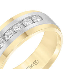 Men's Diamond Channel Set Two-Tone Wedding Ring
