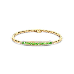 Hulchi Belluni Tresore Green Garnet Stretch Bracelet