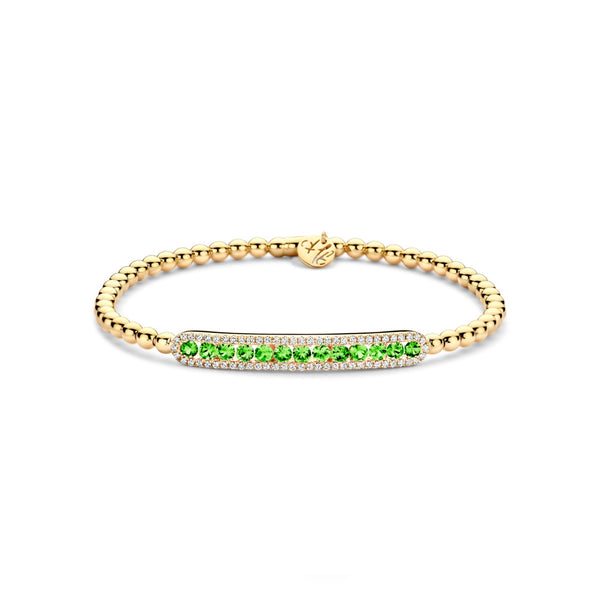 Hulchi Belluni Tresore Green Garnet Stretch Bracelet