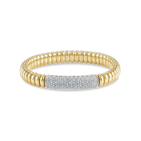 Hulchi Belluni Tresore Stretch Gold Diamond Bracelet