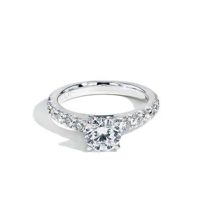 The Round Cathedral Engagement Ring in Platinum - Private Label product