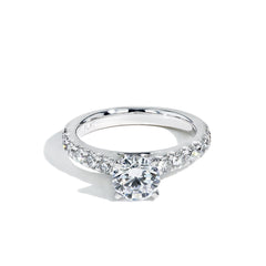 The Round Cathedral Engagement Ring in Rose Gold