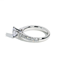 The Round Cathedral Engagement Ring in Rose Gold