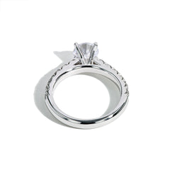 The Round Cathedral Engagement Ring in Platinum