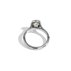 1 Carat Oval Halo Engagement Ring - H/SI1 GIA Certified