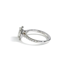 1 Carat Oval Halo Engagement Ring - H/SI1 GIA Certified