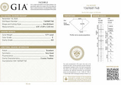 0.70 Carat Oval Halo Engagement Ring - E/SI2 GIA Certified