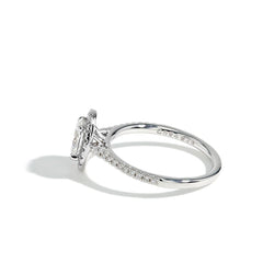 0.70 ct Oval Halo Engagement Ring - F/SI2 GIA Certified