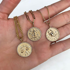 Diamond Pisces Zodiac Pendant