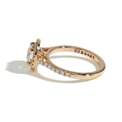 1 Carat Round Diamond Cushion Rose Engagement Ring - I/SI2 GIA Certified