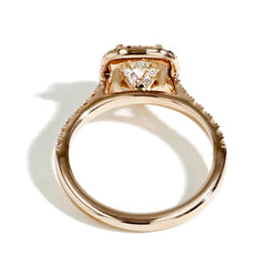 1 Carat Round Diamond Cushion Rose Engagement Ring - I/SI2 GIA Certified