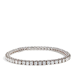 7.5 Carat Men's Diamond Tennis Bracelet in 14k White Gold
