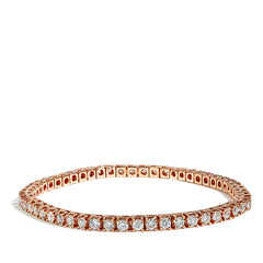 7.5 Carat Men's Diamond Tennis Bracelet in 14k Rose Gold