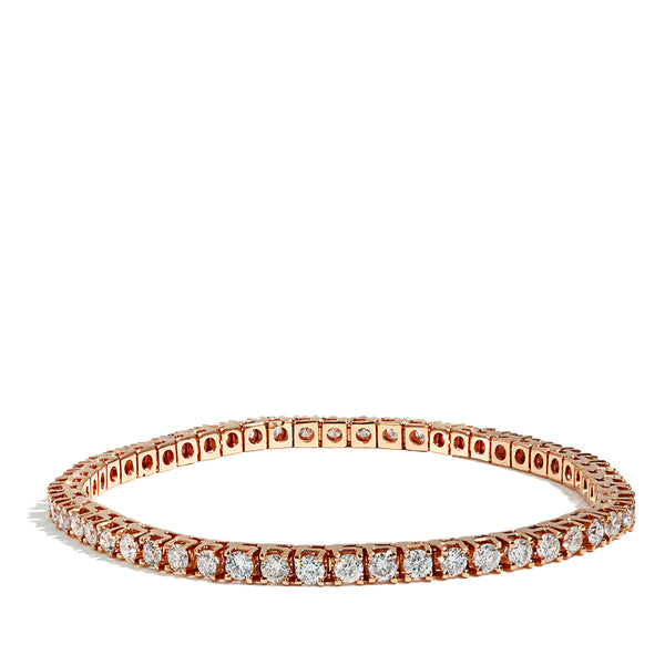7.5 Carat Men's Diamond Tennis Bracelet in 14k Rose Gold