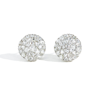 9 Carat Rose Cut Diamond Round Earrings - Private Label product