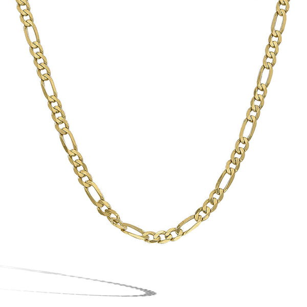 Flat Gold Figaro Chain - 24 Inch