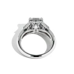 Robert Pelliccia Asscher Cut Diamond Bezel Set Three Stone Engagement Ring