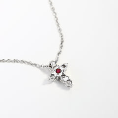 Roberto Coin Tiny Treasures White Gold Small Diamond Cross Pendant Necklace