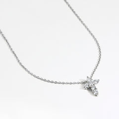Roberto Coin Tiny Treasures White Gold Diamond Cross Necklace