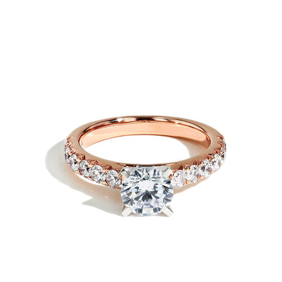 The Round Cathedral Engagement Ring in Rose Gold - Private Label product