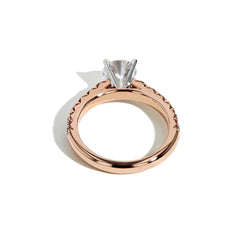 The Round Cathedral Engagement Ring in Rose Gold