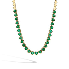 Heart Shaped Emerald Bezel Necklace