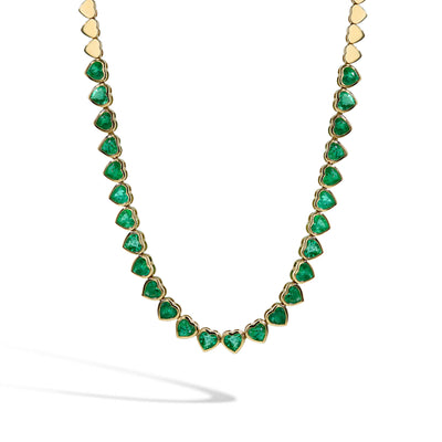 Heart Shaped Emerald Bezel Necklace - Private Label product