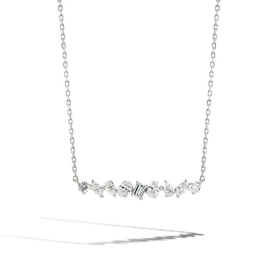 Fancy Shape Long Diamond Bar Necklace - Private Label product
