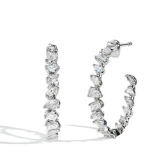Fancy Shape Diamond Hoop Earrings