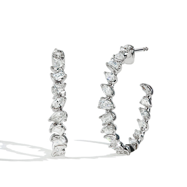 Fancy Shape Diamond Hoop Earrings