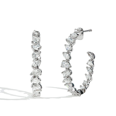 Fancy Shape Diamond Hoop Earrings - Private Label product
