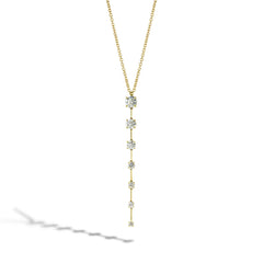 Cascading Round Diamond Bar Necklace