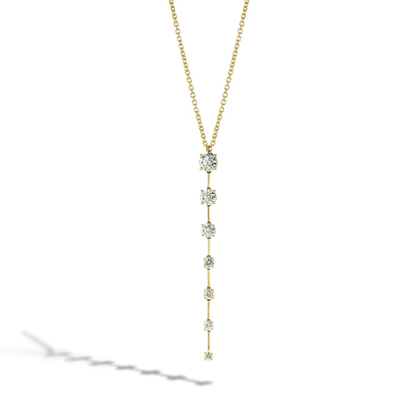 Cascading Round Diamond Bar Necklace